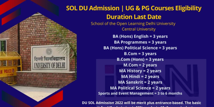 SOL DU Admission 2023 Last Date UG PG Courses Application Form