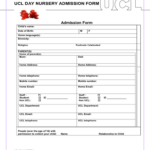 UCL DAY NURSERY ADMISSION FORM Admission Form