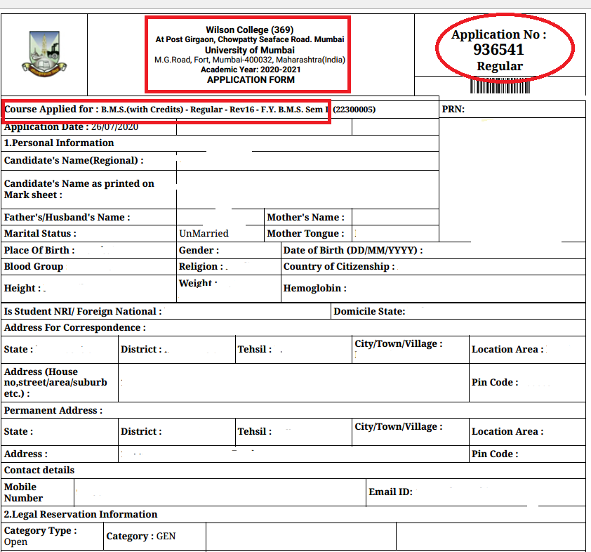 Wilson College Admissions Form Admission Form